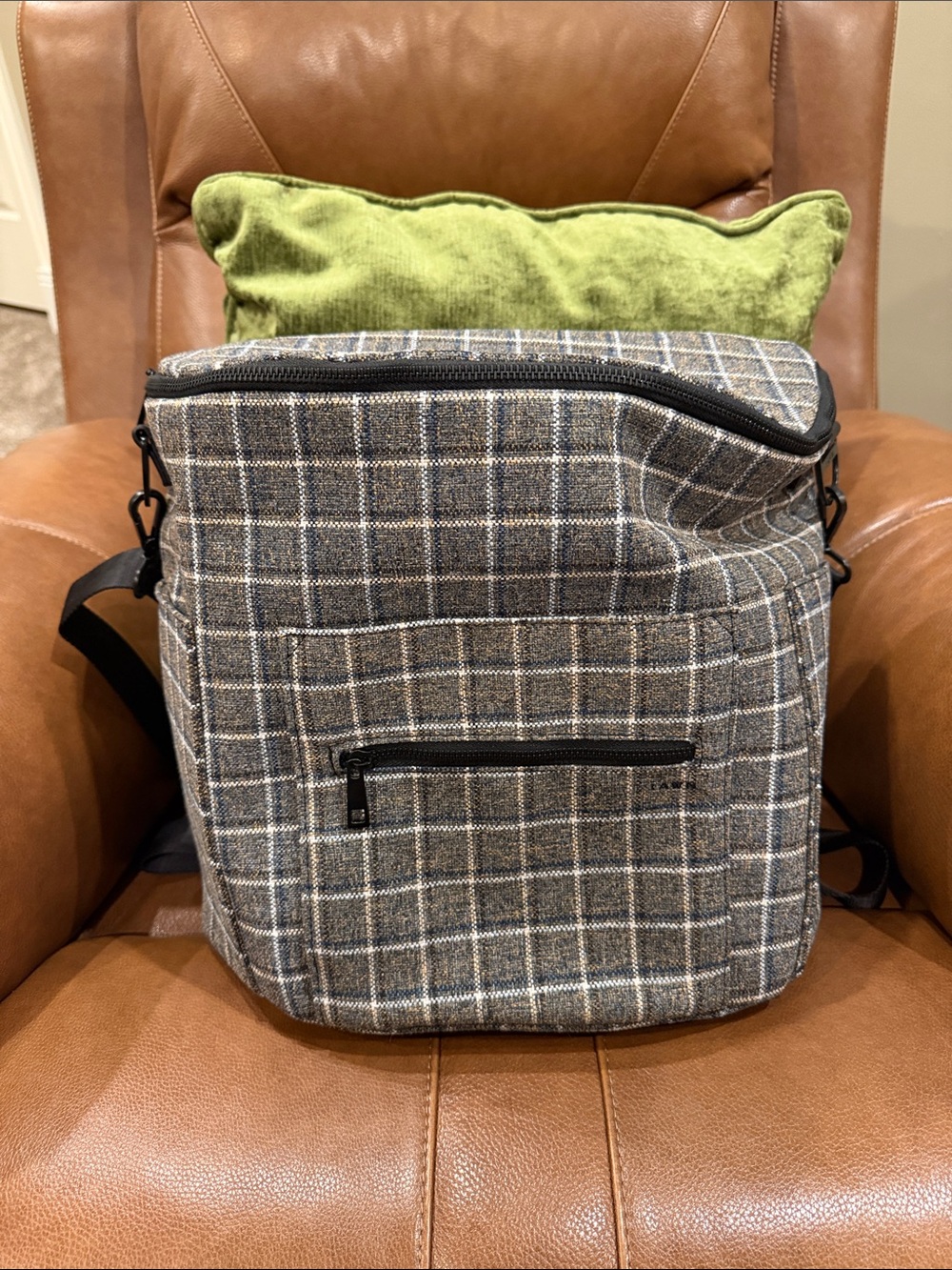 Fawn Design Plaid Backpack - Gray and White Check